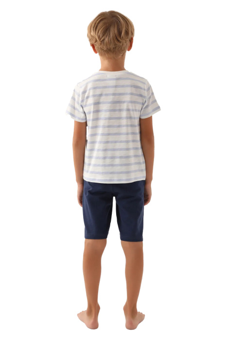RolyPoly Erkek Çocuk Bermuda Takım - RP3371-G Krem/Mavi - 5