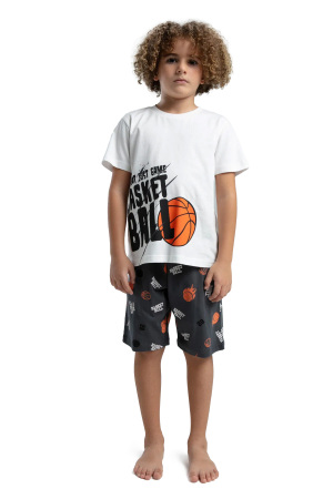 RolyPoly Erkek Çocuk Bermuda Takım - RP3533-2 Beyaz/Mint Yeşili - RolyPoly