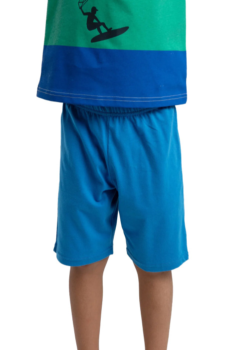 RolyPoly Erkek Çocuk Bermuda Takım - RP3548-2 Beyaz /Saks Mavisi - 3