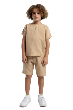 RolyPoly Erkek Çocuk Bermuda Takım - RP3569-2 Bej - 1