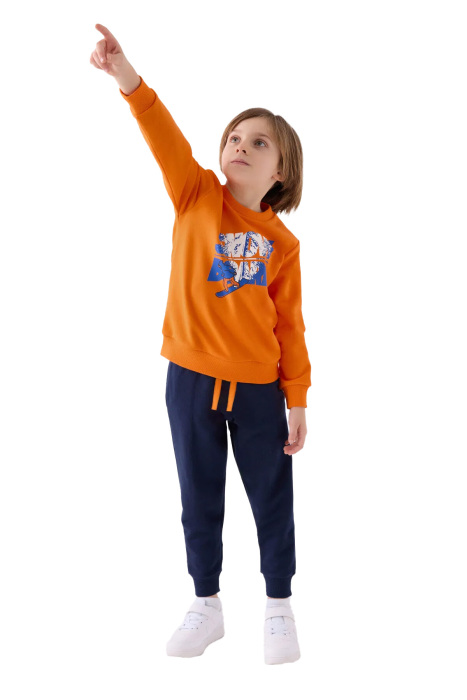 RolyPoly Erkek Çocuk Eşofman Takımı - RP3436-2 Turuncu - 1