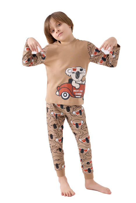 RolyPoly Erkek Çocuk Pijama Takımı - RP3446-2 Vizon - 1