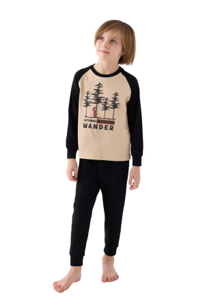 RolyPoly Erkek Çocuk Pijama Takımı - RP3450-2 Bej - 1