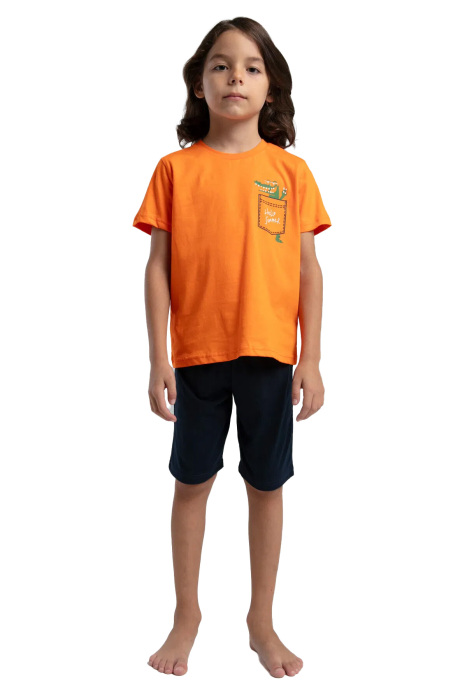 RolyPoly Erkek Çocuk Pijama Takımı - RP3577-2 Turuncu - 1