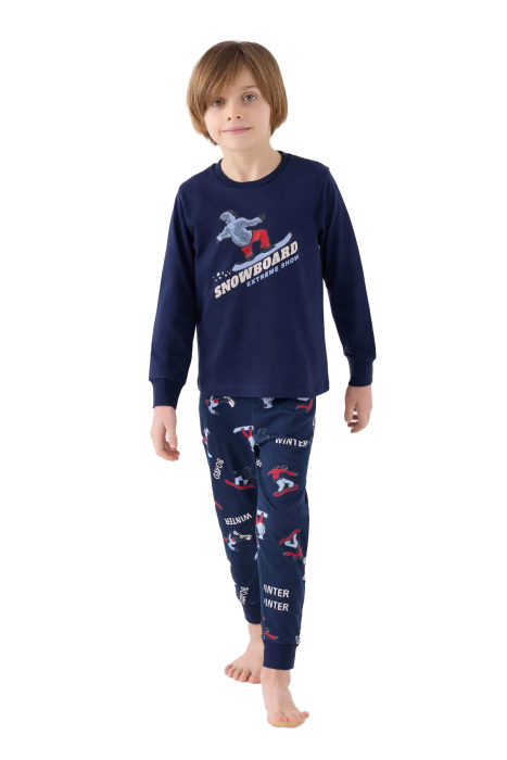 RolyPoly Erkek Çocuk Uzun Kollu Pijama Takımı - RP3435-2 Lacivert - 1