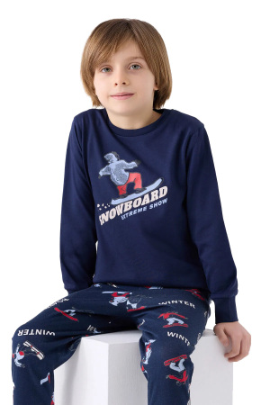 RolyPoly Erkek Çocuk Uzun Kollu Pijama Takımı - RP3435-2 Lacivert - 2