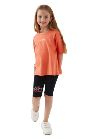 RolyPoly Kız Çocuk Bermuda Tayt Takım - RP3073-G Turuncu - 2