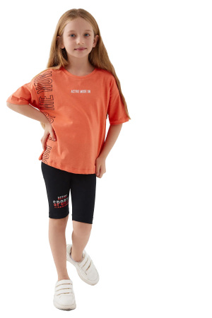 RolyPoly Kız Çocuk Bermuda Tayt Takım - RP3073-G Turuncu - 3