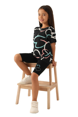 RolyPoly Kız Çocuk Bermuda Tayt Takım - RP3396-G Siyah - 3
