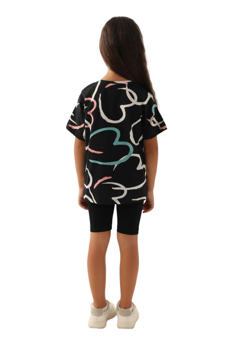 RolyPoly Kız Çocuk Bermuda Tayt Takım - RP3396-G Siyah - 5