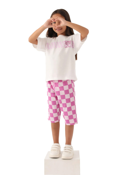 RolyPoly Kız Çocuk Kapri Takım - RP3381-2 Krem/Mor - 3