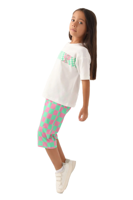 RolyPoly Kız Çocuk Kapri Takım - RP3381-2 Krem/Yeşil - 3