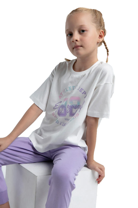 RolyPoly Kız Çocuk Pijama Takımı - RP3614-2 Beyaz/Lila - 2