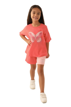 RolyPoly Kız Çocuk Şortlu Takım - RP3391-G Pudra - 1