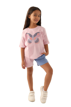 RolyPoly Kız Çocuk Şortlu Takım - RP3391-G Toz Pembe - 1