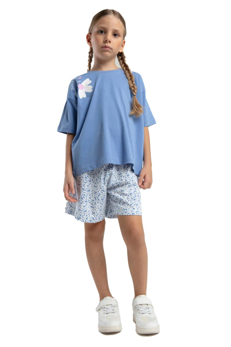 RolyPoly Kız Çocuk Şortlu Takım - RP3611-G Açık Mavi - 1