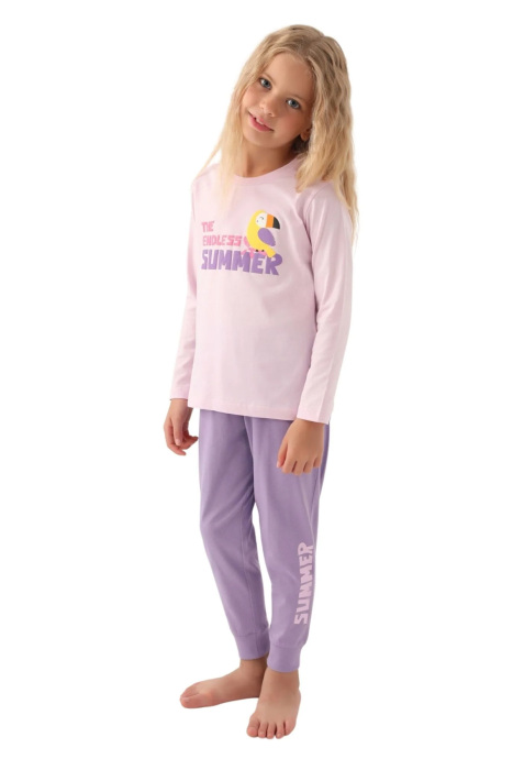 RolyPoly Kız Çocuk Uzun Kollu Pijama Takımı - RP3401-2 Açık Pembe - 1