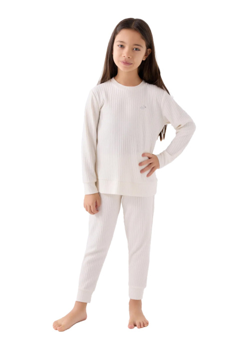 RolyPoly Kız Çocuk Uzun Kollu Pijama Takımı - RP3464-2 Taş Gri - 1