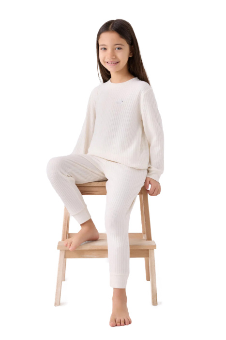RolyPoly Kız Çocuk Uzun Kollu Pijama Takımı - RP3464-G Taş Gri - 3