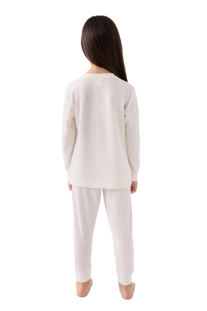 RolyPoly Kız Çocuk Uzun Kollu Pijama Takımı - RP3464-G Taş Gri - 5