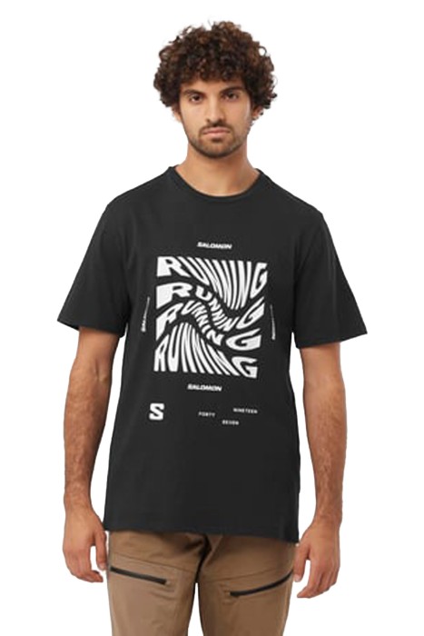 Salomon - Running Graphic Ss Tee Erkek T-Shirt - LC2218800 Siyah