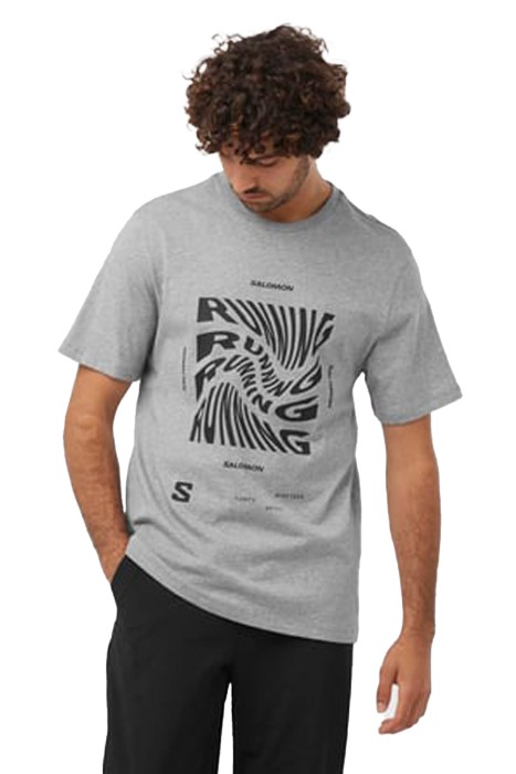 Salomon - Running Graphic Ss Tee Erkek T-Shirt - LC2219000 Gri