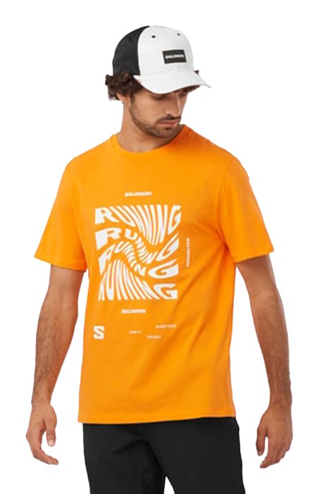 Salomon - Running Graphic Ss Tee Erkek T-Shirt - LC2219100 Turuncu