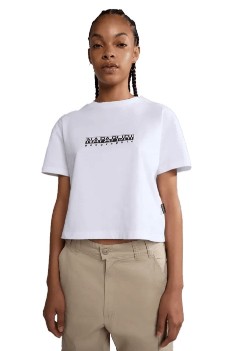 Napapijri - S-Box Crop 3 Kadın T-Shirt - NP0A4GDG Beyaz