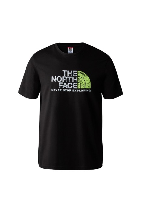 The North Face - S/S Rust 2 Erkek T-Shirt - NF0A4M68 Siyah/Neon Sarı