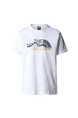 S/S Mountain Line Tee Erkek T-Shirt - NF0A87NT Beyaz - The North Face