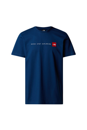 S/S Never Stop Exploring Tee Erkek T-Shirt - NF0A87NS Petrol Mavisi - The North Face