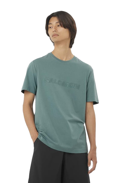 Salomon Bıg Logo Tee Erkek T-Shirt - LC2526700 Buz Mavisi - 2