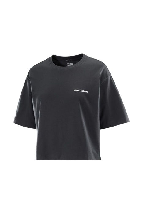 Salomon Logo Short Tee Kadın T-Shirt - LC2527800 Siyah - 1