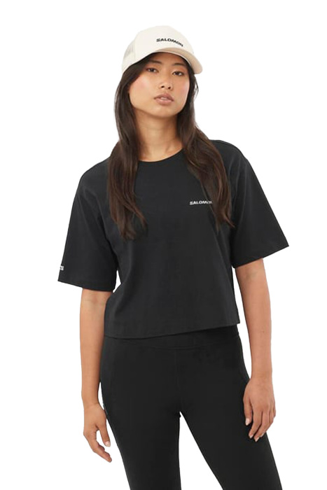 Salomon Logo Short Tee Kadın T-Shirt - LC2527800 Siyah - 2