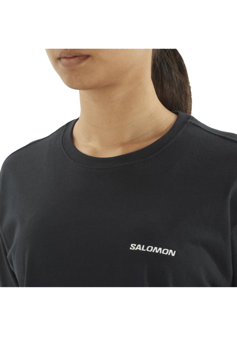 Salomon Logo Short Tee Kadın T-Shirt - LC2527800 Siyah - 4