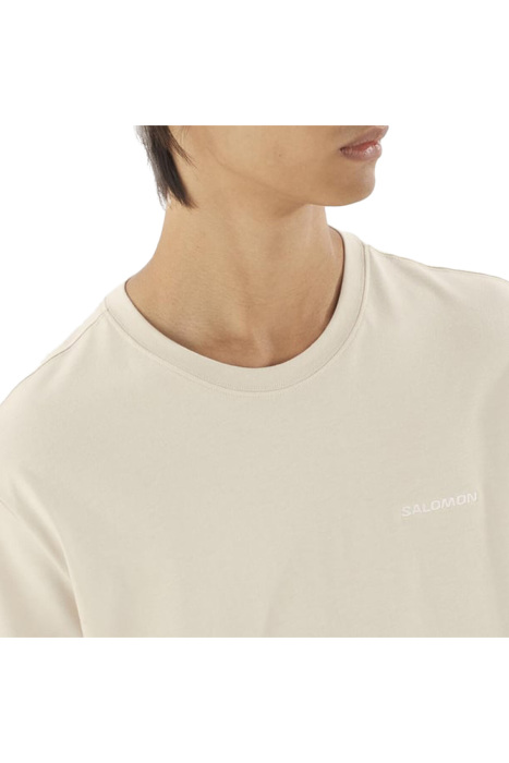 Salomon Logo Tee Erkek T-Shirt - LC2526300 Ekru - 3