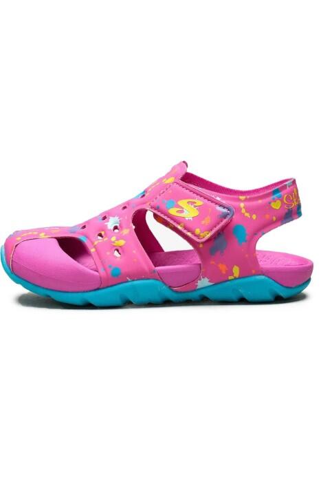 Skechers - Side Wave - Çocuk Ayakkabi - 86428N Pembe/Turkuaz