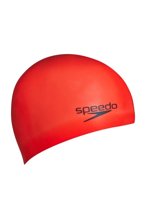 Speedo - Silikon Yüzücü Bonesi - 8-709849853 Kırmızı/Siyah