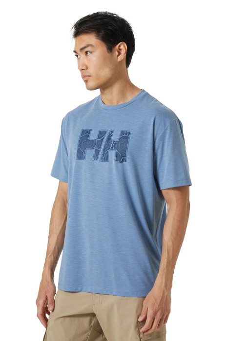 Helly Hansen - Skog Recycled Graphic Erkek T-Shirt - 63082 Açık Mavi