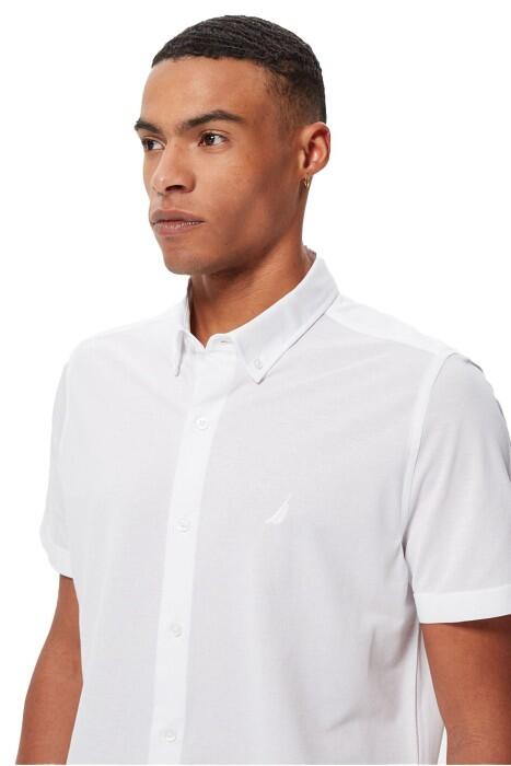 Slim Fit Kısa Kollu Erkek Gömlek - K35450T Beyaz