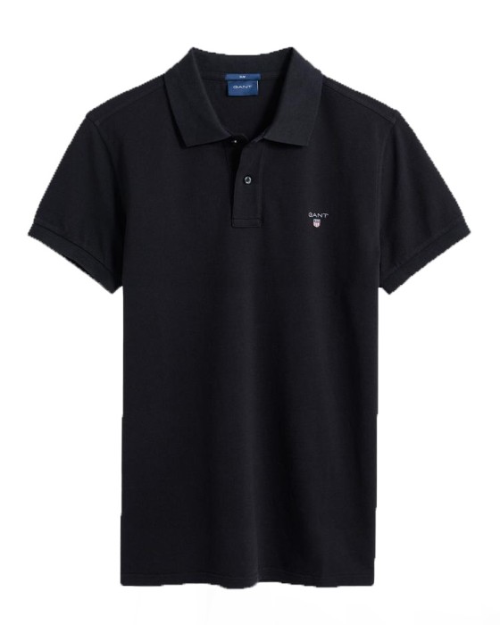 Gant - Slim Fit Pique Erkek Polo T-shirt - 2202 Siyah