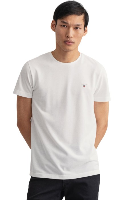 Gant - Slim Pique Ss Erkek T-Shirt - 2023017 Beyaz
