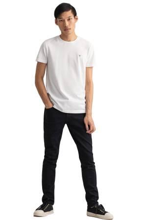 Slim Pique Ss Erkek T-Shirt - 2023017 Beyaz - Thumbnail