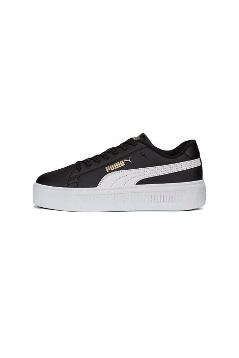 Puma - Smash Platform V3 Kadın Ayakkabı - 390758 Siyah/Beyaz