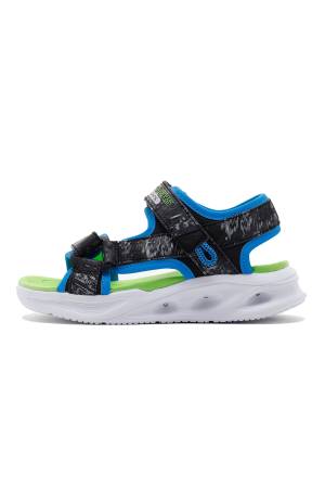 Sola Glow - Aquatastic Erkek Çocuk Sandalet - 401672L Siyah/Mavi/Açık Yeşil - Skechers