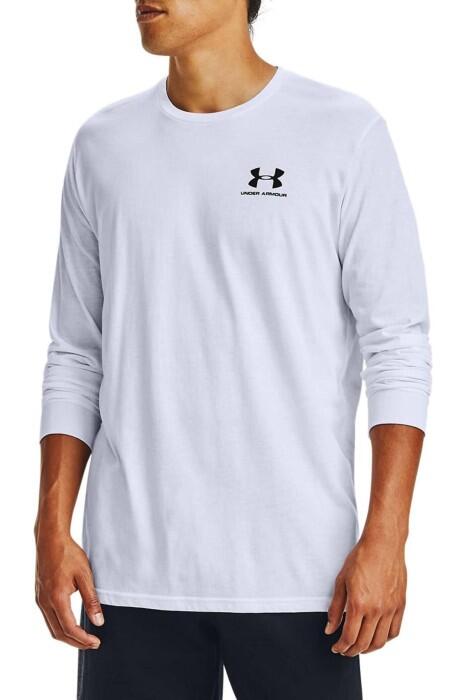 Under Armour - Sportstyle Left Chest Uzun Kollu Erkek T-Shirt - 1329585 Beyaz/Gri