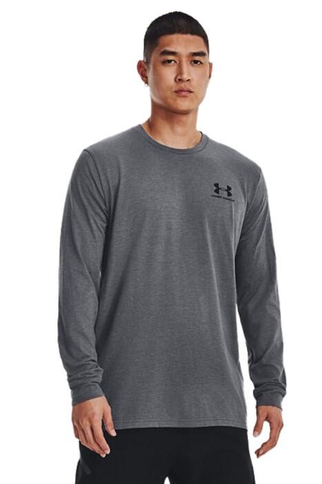 Under Armour - Sportstyle Left Chest Uzun Kollu Erkek T-Shirt - 1329585 Gri