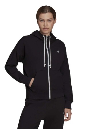 Sportswear Stadium Kadın Tam Fermuarlı SweatShirt - H45476 Siyah - 2