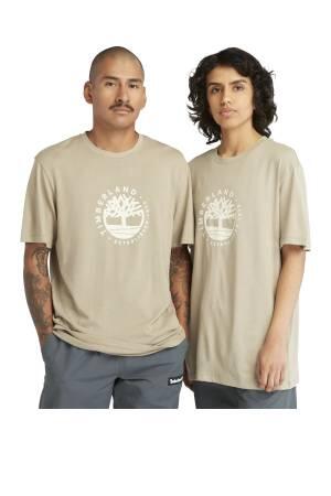 Ss Refibra Logo Graphic Tee Regular Erkek T-Shirt - TB0A65XS Bej - 1