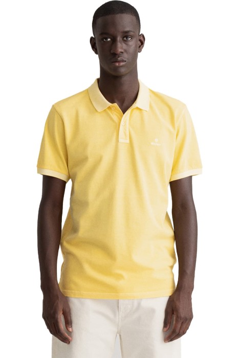 Gant - Sunfaded Pique Ss Rugger Erkek Polo Yaka T-Shirt - 2052028 Muz Sarısı
